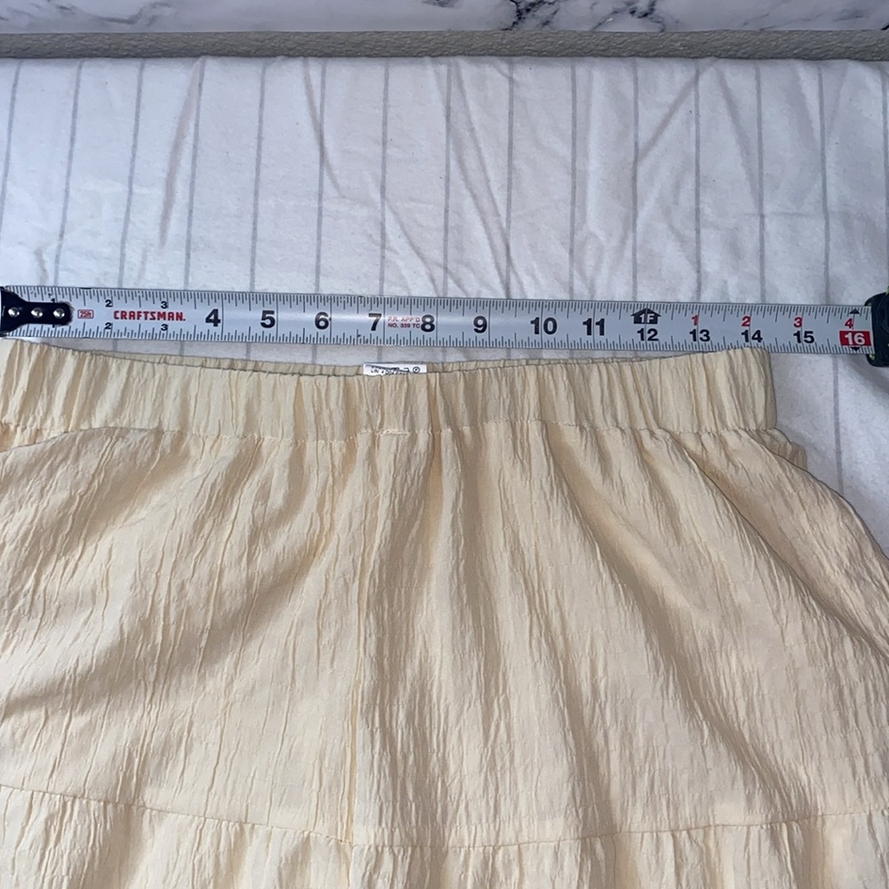 SHEIN Breezaya High Waist Flare‎ Leg Pants Cream Textured Pants, Size Large - Picture 9 of 13